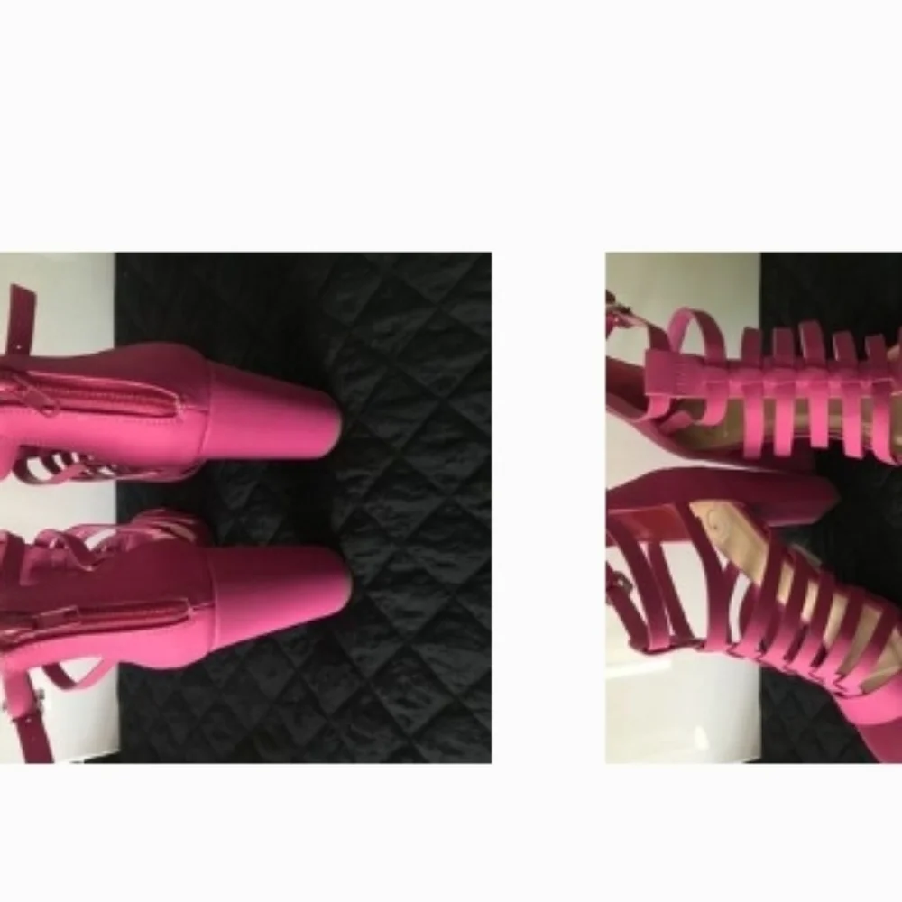 Pink Strappy Heeled Sandals